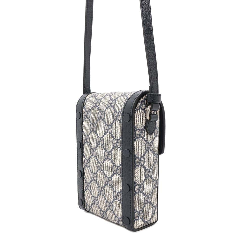 Gucci Horsebit 1955 Bag Blue GG Supreme Canvas - Picture 2 of 12